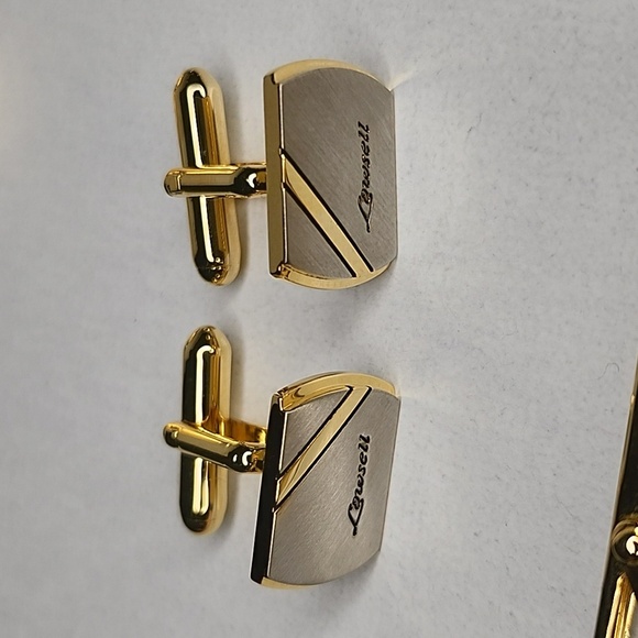 Lowsell cufflinks set Gold tone Japan made - Picture 5 of 7